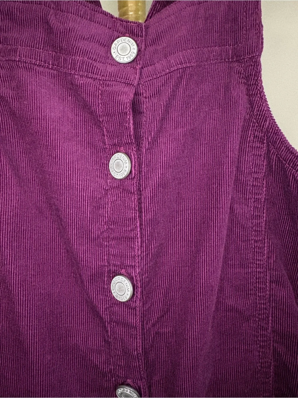 Gap Toddler Girls Purple Corduroy Button-Front Pinafore Dress